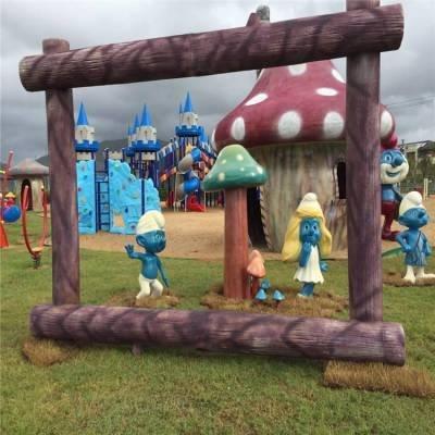 儿童乐园玻璃钢景观雕塑造型蘑菇造型的制作